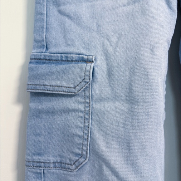Wonder Nation Girls Blue Straight Leg Cargo Jeans Size 8 Adjustable Kids Denim - Picture 8 of 16